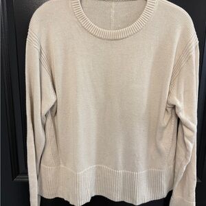 Lululemon Athletica Cream Crew Neck Sweater